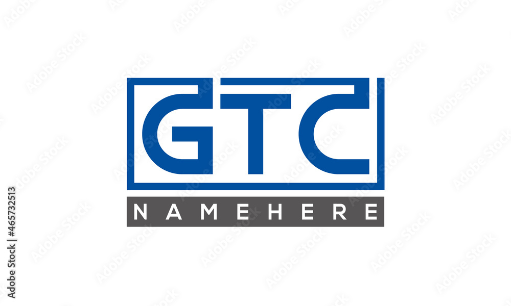 GTC Letters Logo With Rectangle Logo Vector GTC Letters Logo With Rectangle Logo Vector