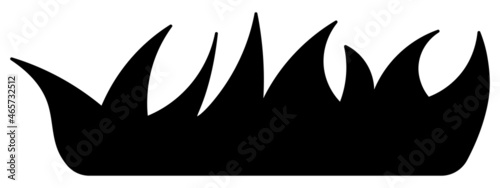 Grass. Silhouette. Dark thickets of bush. Gloomy vegetation. Vector illustration. Isolated white background. Idea for web design.