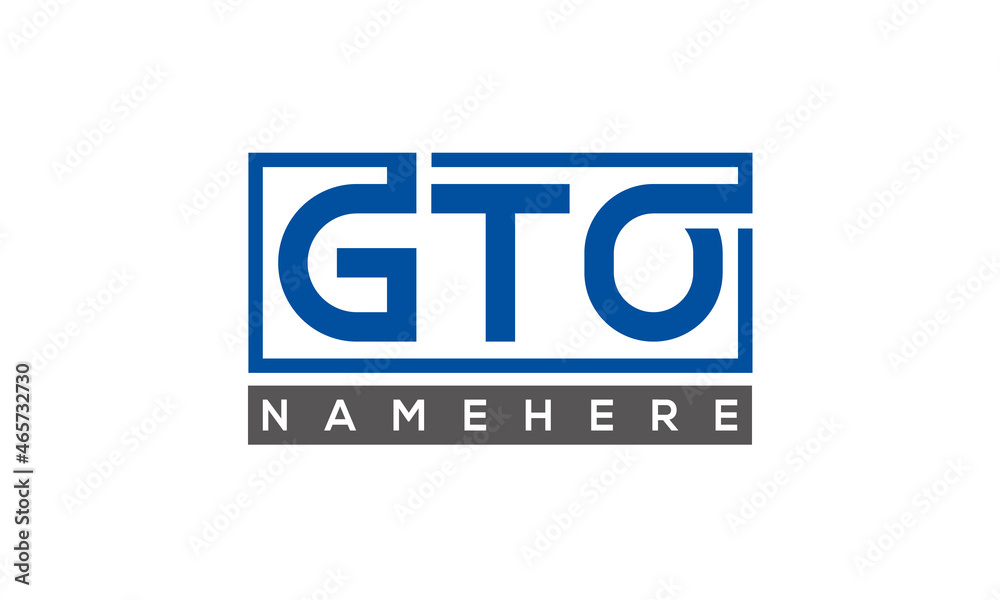 GTO Letters Logo With Rectangle Logo Vector GTO Letters Logo With Rectangle Logo Vector