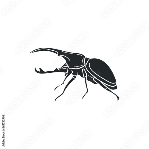 Dung Beetle Icon Silhouette Illustration. Insect Scarab Vector Graphic Pictogram Symbol Clip Art. Doodle Sketch Black Sign.