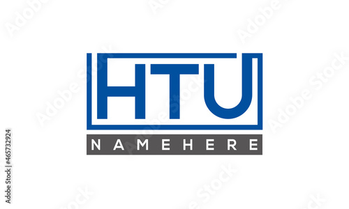 HTU Letters Logo With Rectangle Logo Vector 