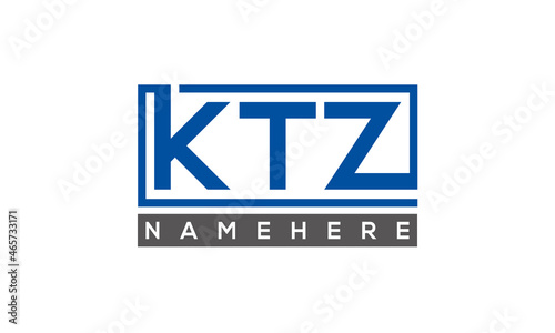 KTZ Letters Logo With Rectangle Logo Vector 