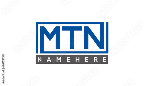 MTN Letters Logo With Rectangle Logo Vector	