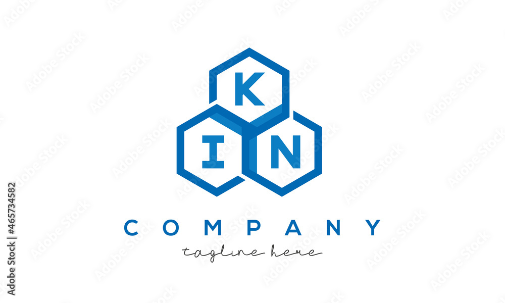 KIN letters design logo with three polygon hexagon logo vector template KIN letters design logo with three polygon hexagon logo vector template