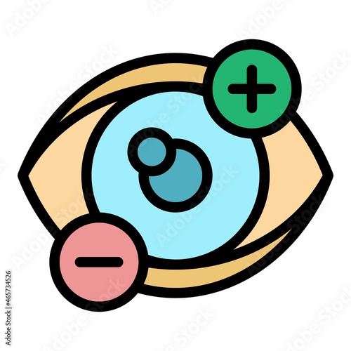 Dioptre eyesight icon. Outline dioptre eyesight vector icon color flat isolated