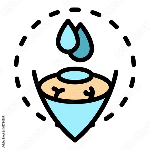 Eye drops icon. Outline eye drops vector icon color flat isolated