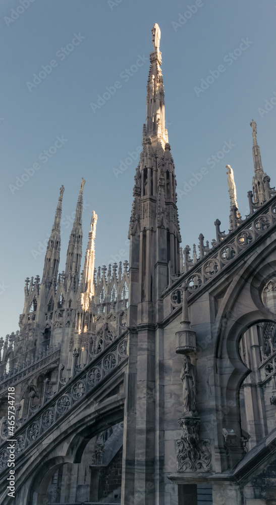 Towers of the Duomo Cathedral in Milan