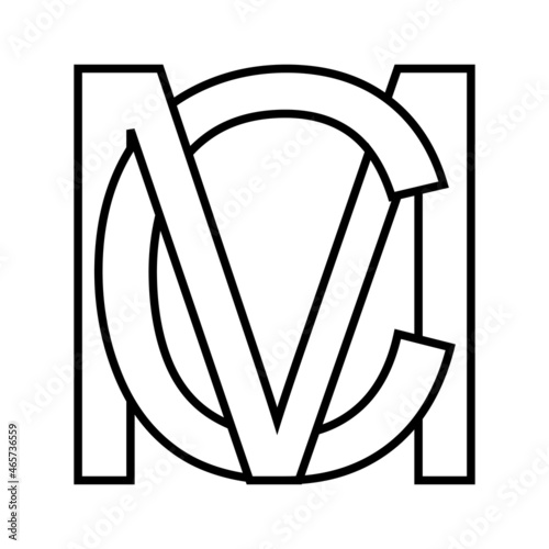 Logo sign mc cm icon sign interlaced letters m c