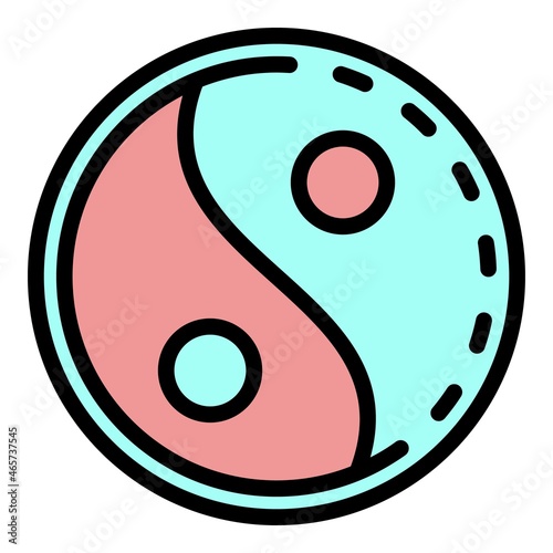 Eastern symbol of equilibrium icon. Outline eastern symbol of equilibrium vector icon color flat isolated