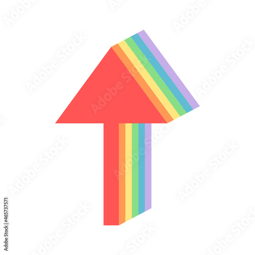 Rainbow colors multilayer rising arrow