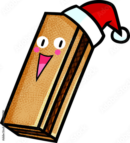 Cute christmas wafer cartoon illustration photo