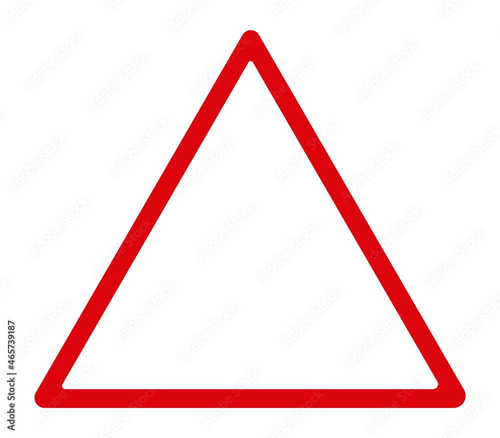Red triangle sign. Symbol of caution. Attention concept Red triangle sign. Symbol of caution. Attention concept
