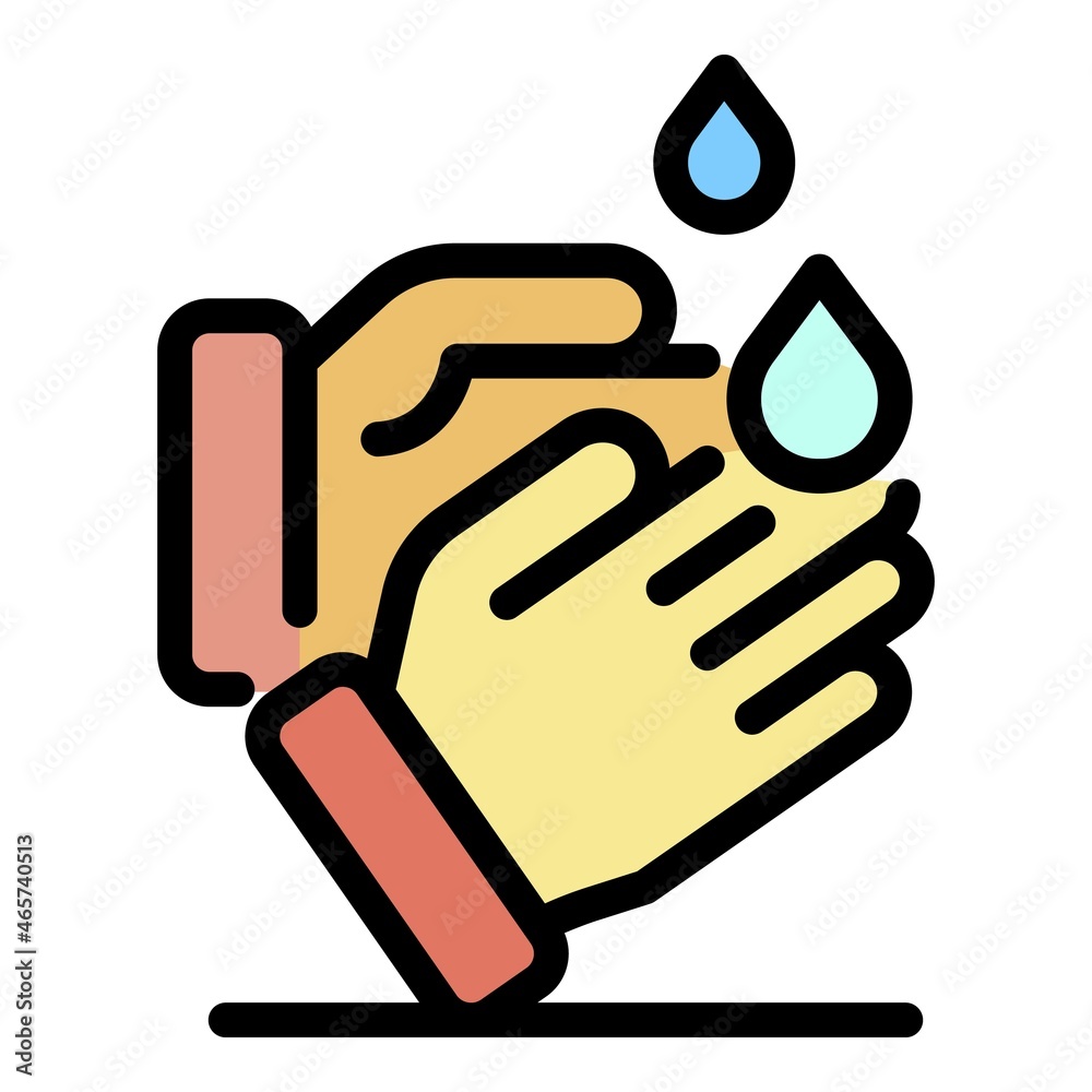 Washing hands icon. Outline washing hands vector icon color flat isolated Washing hands icon. Outline washing hands vector icon color flat isolated