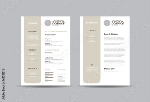 Curriculum vitae CV Resume Template Design or Personal Details for Job Application  