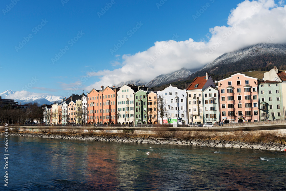 Austria Innsbruck city view on a sunny spring day