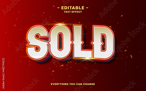 SOLD, Text Effect Editable