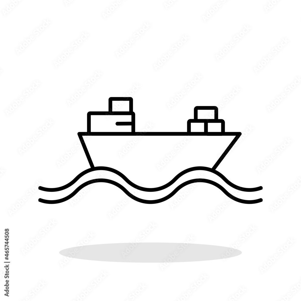 Cargo ship icon in flat style. Ship symbol for your web site design, logo, app, UI Vector EPS 10.