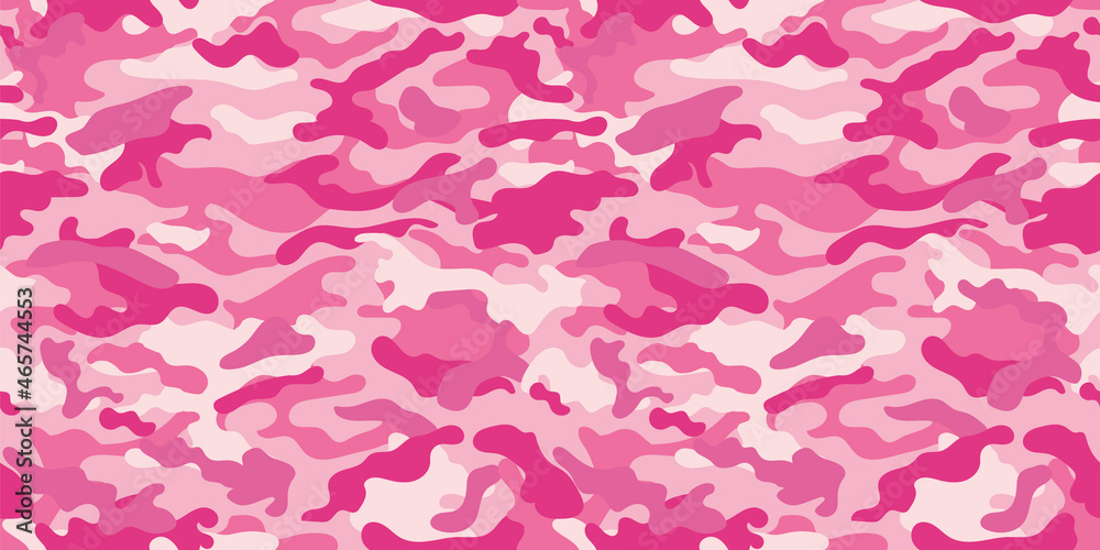 Pink camouflage military pattern. Vector camouflage pattern for clothing design. 