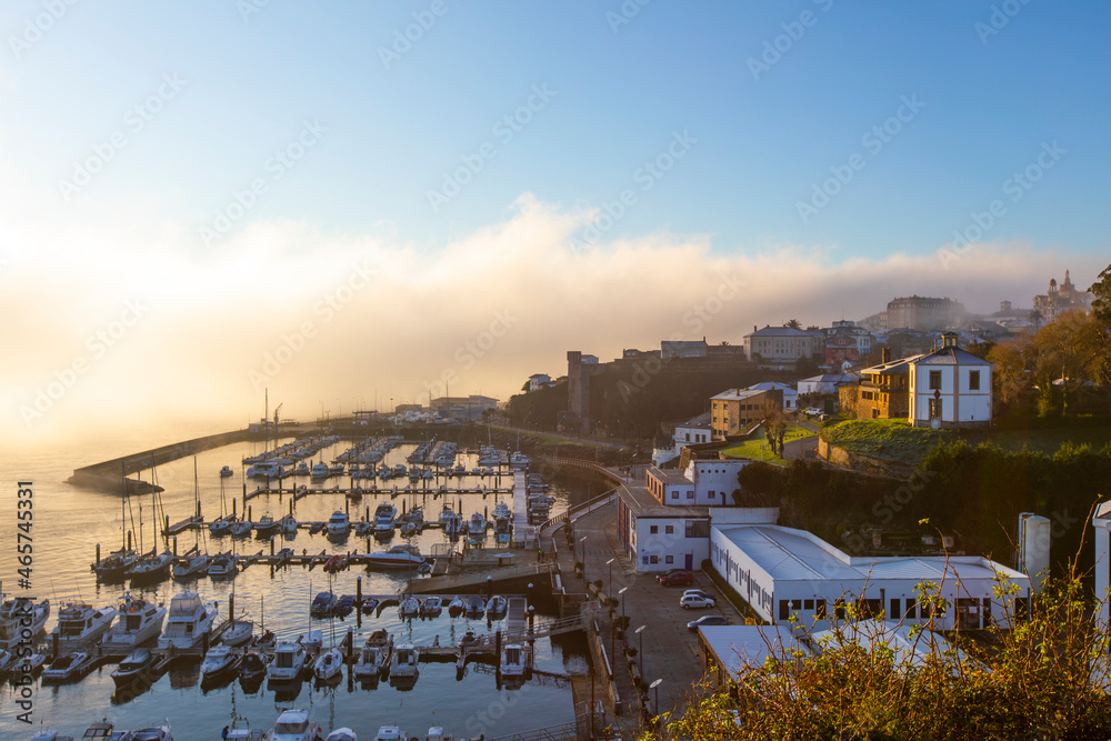 view of Ribadeo in the mist