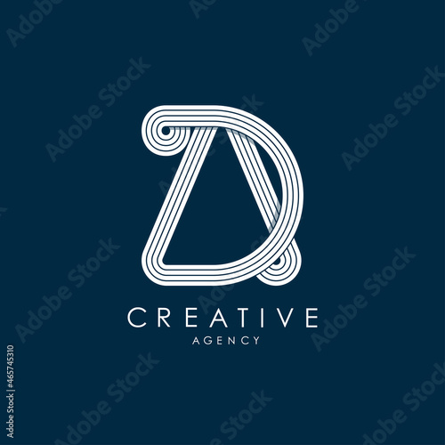 abstract geometric logo DA collapsible teamwork team geometric shapes. suitable for company
