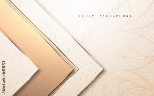 Abstract white and gold luxury ornate background