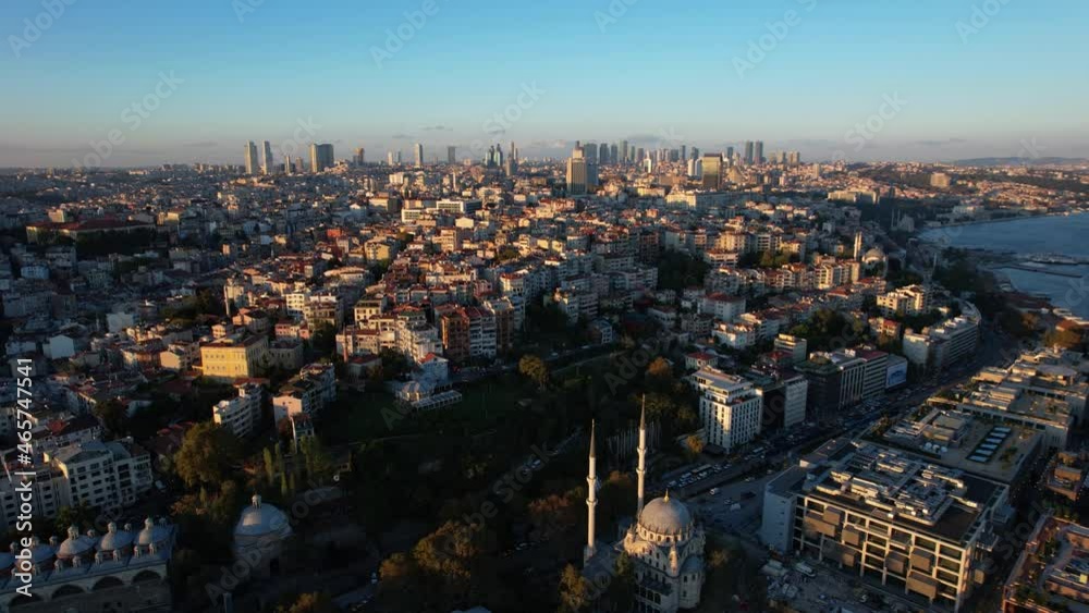 Aerial View of Skyscrapers Istanbul at Sunset - 4K Drone Footage Aerial View of Skyscrapers Istanbul at Sunset - 4K Drone Footage