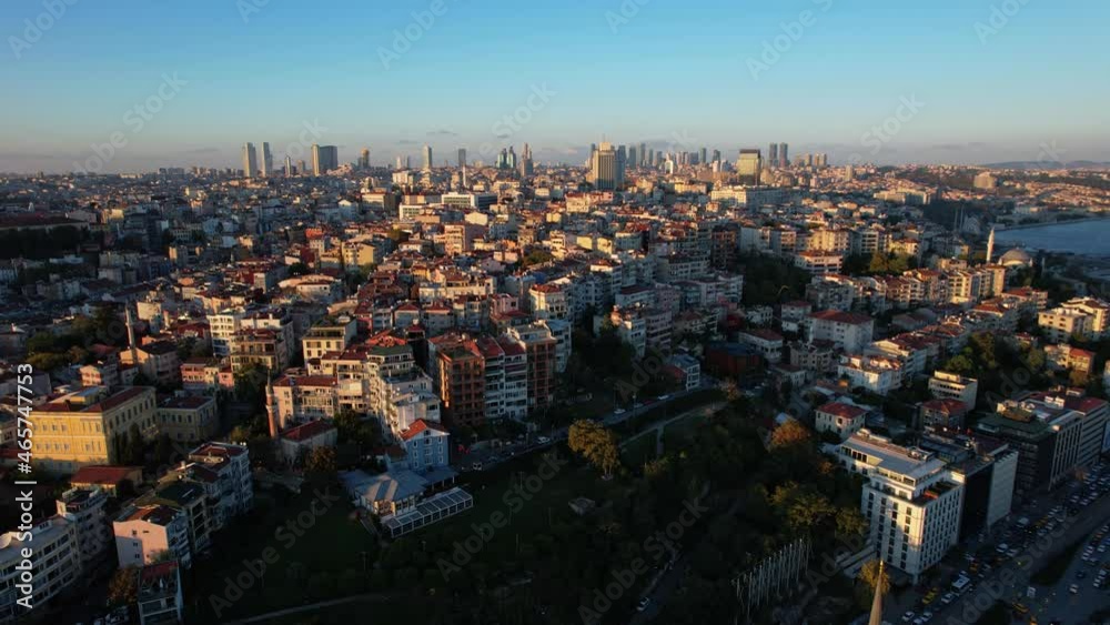 Aerial View of Skyscrapers Istanbul at Sunset - 4K Drone Footage Aerial View of Skyscrapers Istanbul at Sunset - 4K Drone Footage