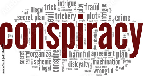 Tableau sur toile Conspiracy vector illustration word cloud isolated on white background