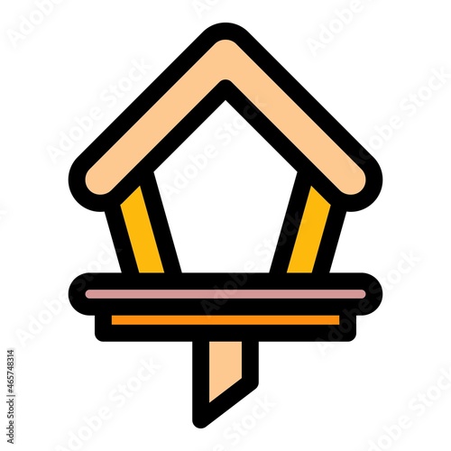 House bird feeder icon. Outline house bird feeder vector icon color flat isolated