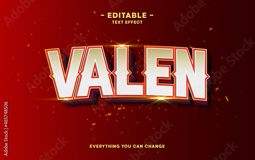 VALEN, Editable Text Effect