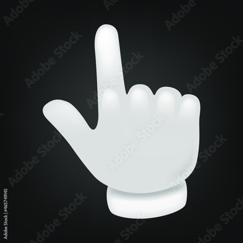 Backhand Index Up Hand Cartoon Glove Emoji Icon Illustration Sign. Human Gesture Vector Symbol Design Vector Clip Art.