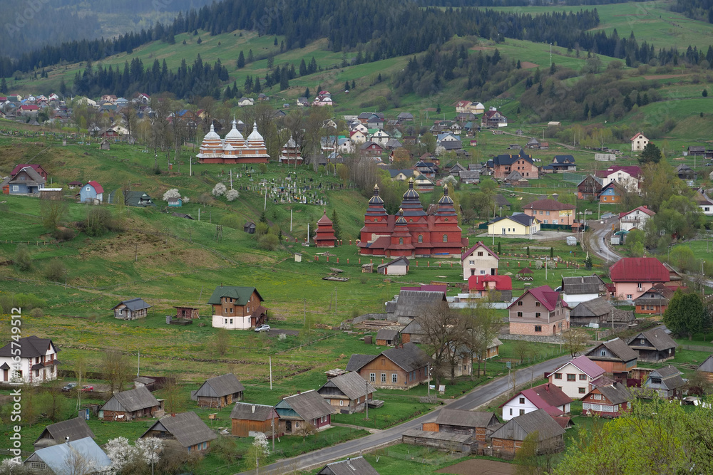 Volosianka village in Carpathian Mountain, Ukraine