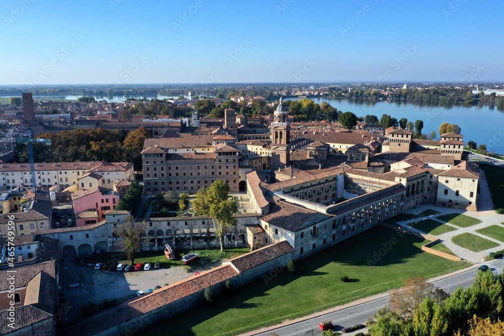 Aerial view of Mantova (Mantua), Italy