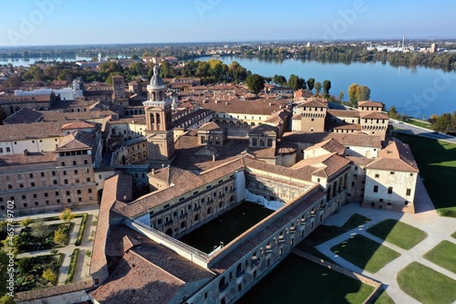 Aerial view of Mantova (Mantua), Italy