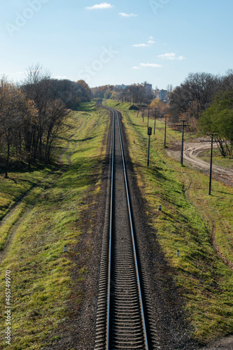 railway on an autumn day