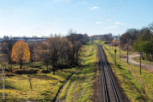 railway on an autumn day