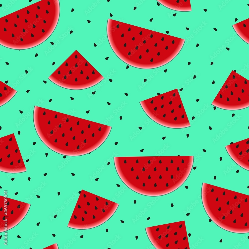 Seamless background with slices of watermelon. Vector blue illustration. design for greeting card and invitation of seasonal summer holiday. summer style Seamless background with slices of watermelon. Vector blue illustration. design for greeting card and invitation of seasonal summer holiday. summer style