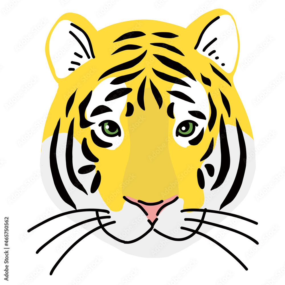 虎の顔 リアルイラスト 正面 Stock Vector Adobe Stock