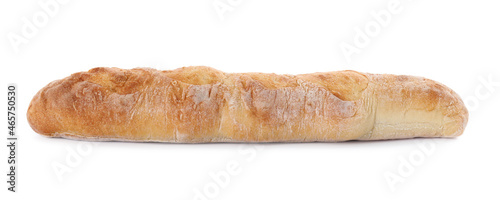 Tasty baguette isolated on white. Fresh bread