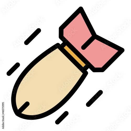 Radioactive bomb icon. Outline radioactive bomb vector icon color flat isolated