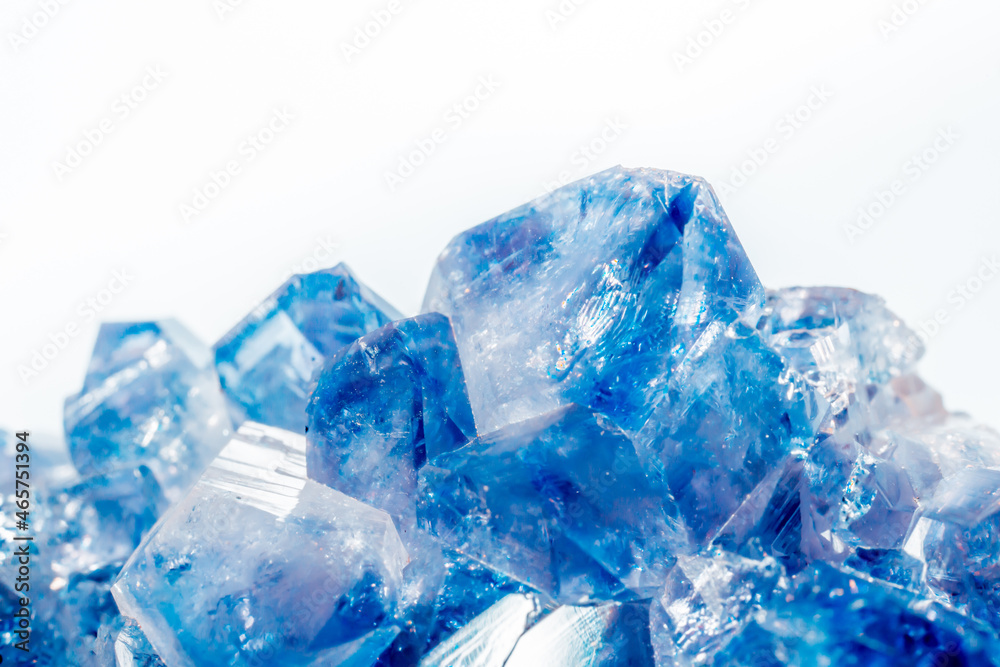 Blue Crystal Mineral Stone. Gems. Mineral crystals in the natural