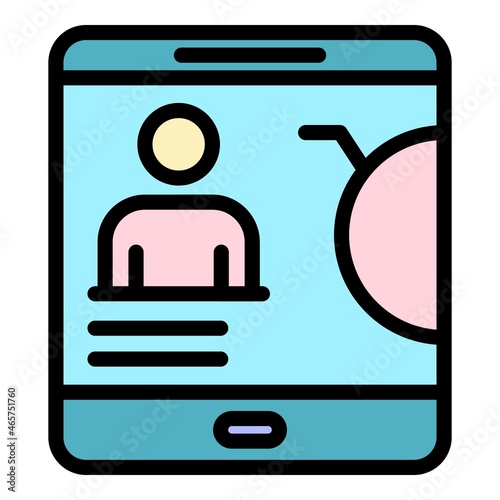 Medical testing app icon. Outline medical testing app vector icon color flat isolated