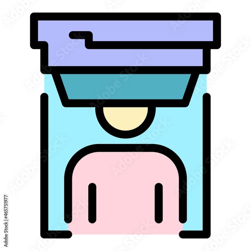 Brain tomography icon. Outline brain tomography vector icon color flat isolated