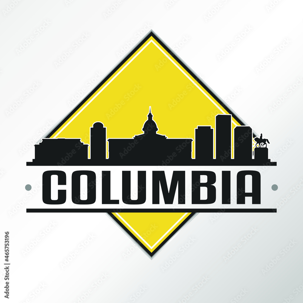 Columbia, SC, USA Skyline Logo. Adventure Landscape Design Vector Illustration.