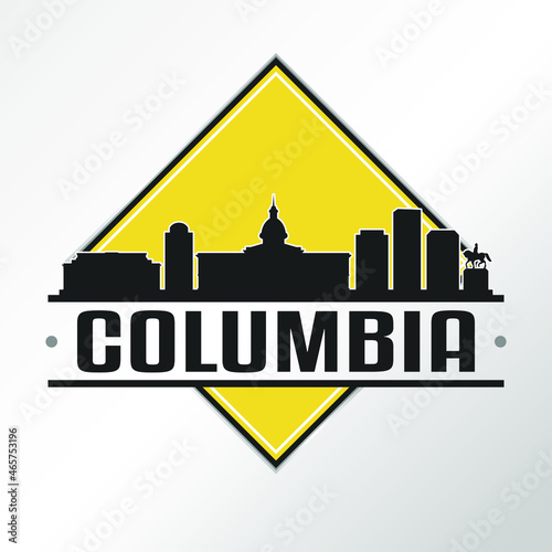 Columbia, SC, USA Skyline Logo. Adventure Landscape Design Vector Illustration.