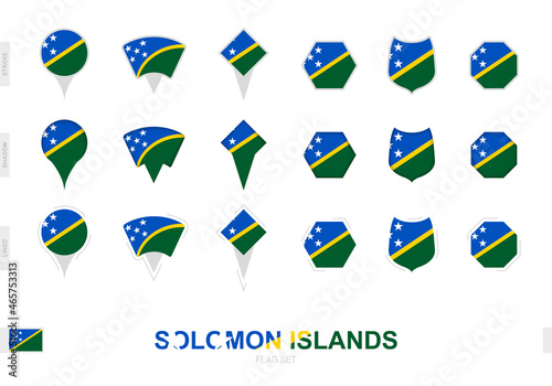 Free Download Collection of the Solomon Islands flag in different shapes and with three different effects. - GFXLoad
