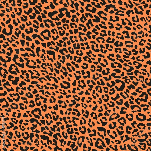 orange vector print leopard. seamless print of leopard skin. pattern of animal skins for clothing or print. feline family 