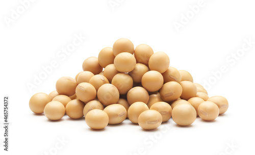 Heap of soybeans isolated on white background - Clipping path included photo