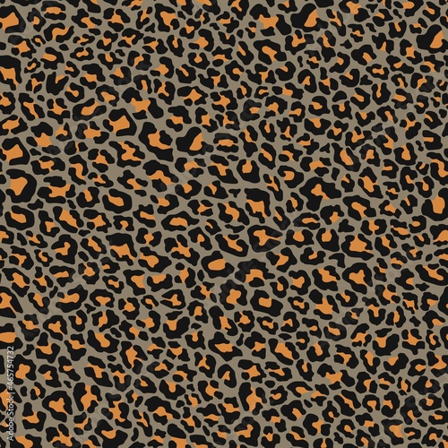 orange leopard spots on clothing or print. vector seamless pattern