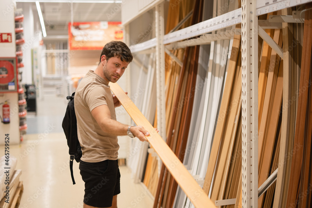 Man shopping in house interior store Man shopping in house interior store